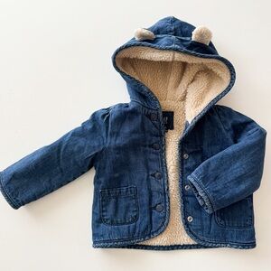Gap Denim Hooded Kids Jacket with Ears